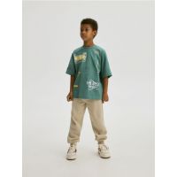 Tricou oversized cu imprimeu - verde