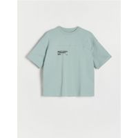 Tricou oversized - verde-pal
