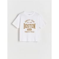 Tricou oversized, cu continut ridicat de bumbac - crem