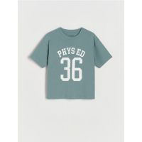 Tricou oversized, cu continut ridicat de bumbac - verde