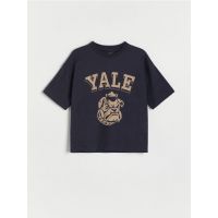 Tricou oversized Yale - Albastru metalizat