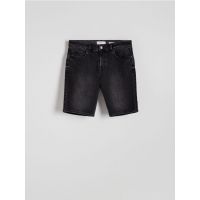 Pantaloni scurti slim fit din denim - gri