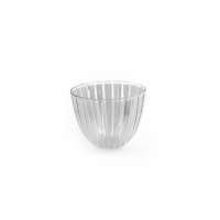 Suport mare candela lumanare, sticla gri, 14,5x11,5 cm