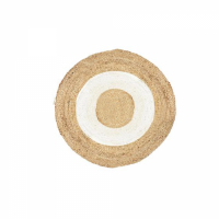 Covor JUTE din iuta naturala, crem + alb, 60 cm