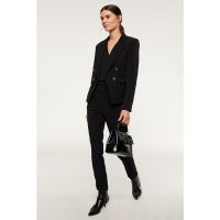 Pantaloni chino crop cu pensa