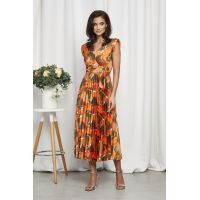 Rochie Carmen Orange Floral