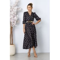Rochie eleganta Yolanda Neagra cu buline