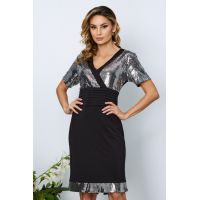 Rochie eleganta Logan Argintie