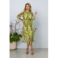 Rochie eleganta Saraia Lime Multi