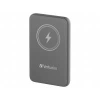 Baterie portabila Verbatim 10.000mAh Charge'n'Go Magnetic Wireless, Gri