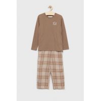 Abercrombie & Fitch pijama copii culoarea bej, neted
