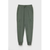 Abercrombie & Fitch pantaloni copii culoarea verde, neted