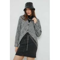 Abercrombie & Fitch camasa femei, culoarea negru, cu guler clasic, relaxed