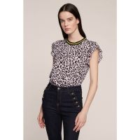 Bluza cu animal print si maneci cu volane