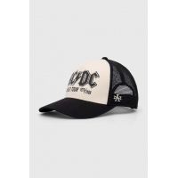 American Needle șapcă de baseball din bumbac ACDC culoarea bej, cu imprimeu