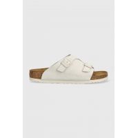 Birkenstock papuci din piele Zurich femei, culoarea gri, 1025008