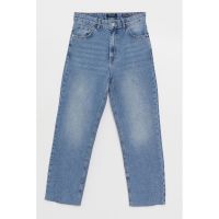 Blugi crop cu aspect decolorat