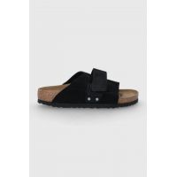 Birkenstock papuci din piele Kyoto femei, culoarea negru, 1022566