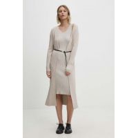 Answear Lab rochie și cardigan culoarea bej