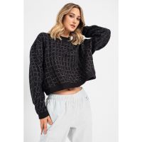 Bluza crop pentru fitness Luxe Cozy