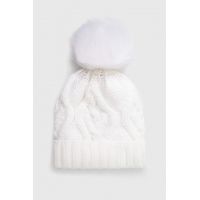 Answear Lab caciula culoarea alb, din tricot gros