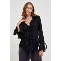 Answear Lab bluza femei, culoarea negru, neted