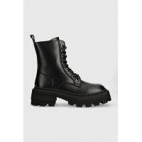 Buffalo bocanci Nabu Lace Up Mid femei, culoarea negru, cu platforma, 1622344