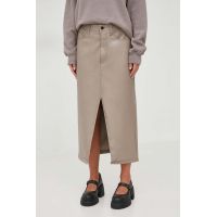 Abercrombie & Fitch fusta culoarea bej, midi, creion