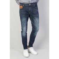 Blugi slim fit cu aspect decolorat