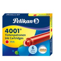 Set patroane - Pelikan 4001 TP/6, rosu, 6 bucati | Pelikan