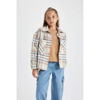Jacheta-camasa cu model in carouri si maneci cazute