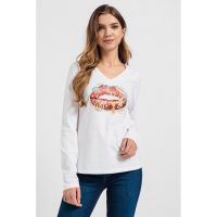 Bluza cu decolteu in V si strasuri