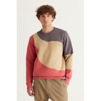 Bluza de trening cu decolteu la baza gatului si model colorblock