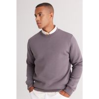 Bluza de trening cu decolteu la baza gatului si model uni