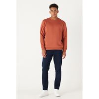 Bluza de trening cu decolteu la baza gatului si model uni