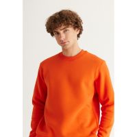 Bluza de trening cu decolteu la baza gatului si model uni
