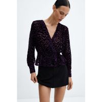 Bluza cu animal print si aspect catifelat Debora