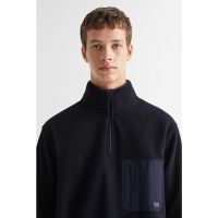 Bluza de trening din fleece cu fermoar scurt