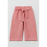 Pantaloni cu cordon in talie si model in carouri