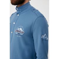 Bluza de bumbac cu fenta cu capse