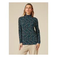 Bluza cu model grafic si guler scurt