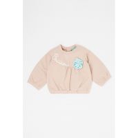 Bluza de trening cu decolteu la baza gatului - din amestec de bumbac