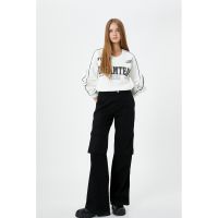 Bluza de trening cu decolteu in V si maneci cazute