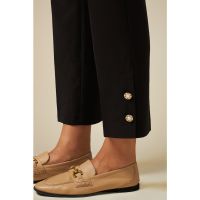 Pantaloni crop cu talie inalta