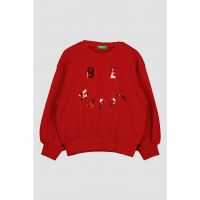 Bluza de trening cu decolteu la baza gatului si paiete reversibile