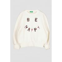 Bluza de trening cu decolteu la baza gatului si paiete reversibile