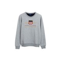 Bluza de trening cu decolteu la baza gatului si logo brodat