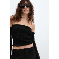 Bluza crop cu decolteu pe umeri Jack