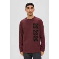 Bluza cu decolteu la baza gatului si imprimeu
