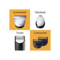 Aparat de tuns barba Beard Trimmer BT9441 - Wet&Dry - buton rotativ de precizie - 40 de setari pentru lungime - 3 capete - 4 piepteni - 1 aparat de ras Gillette - autonomie 180 minute - Trusa de calatorie - Negru
